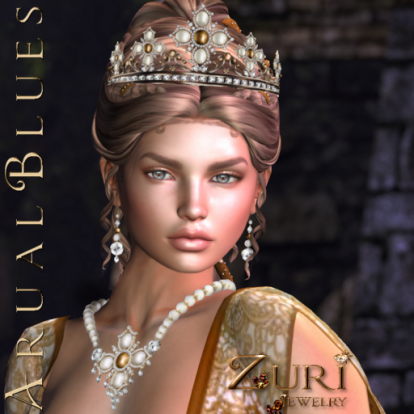 ArualBlues - Ivory_Dia-Tiara &amp; Necklace Set, Zuri Jewelry