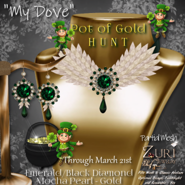 Zuri's My Dove Set-Emerald_Black Dia_Mocha-Gold