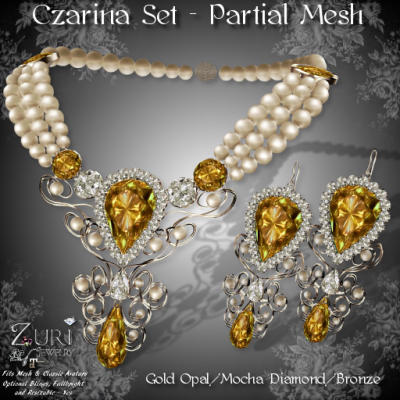 Zuri's Czarina Set P-Mesh Gold Opal_Mocha_Bronze